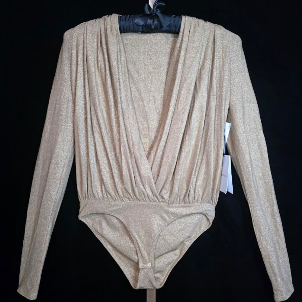 NWT GOLDSIGN Hilda Bodysuit in Gold Lurex M